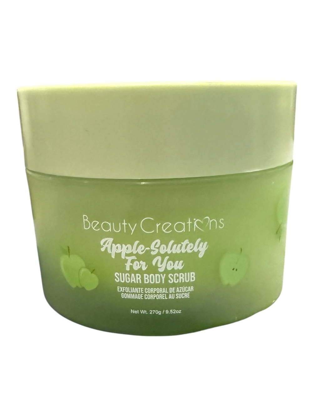 Beauty Creations Green Apple-Scented Sugar Body Scrub